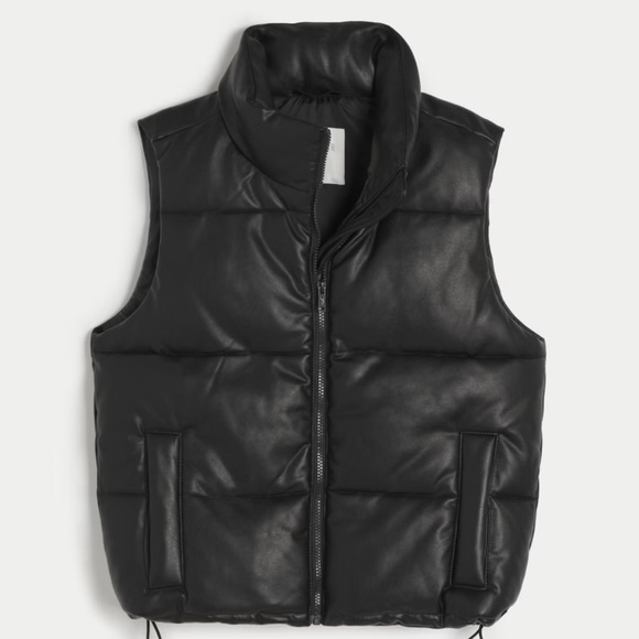 Vegan leather puffer vest - Picture 1 of 3